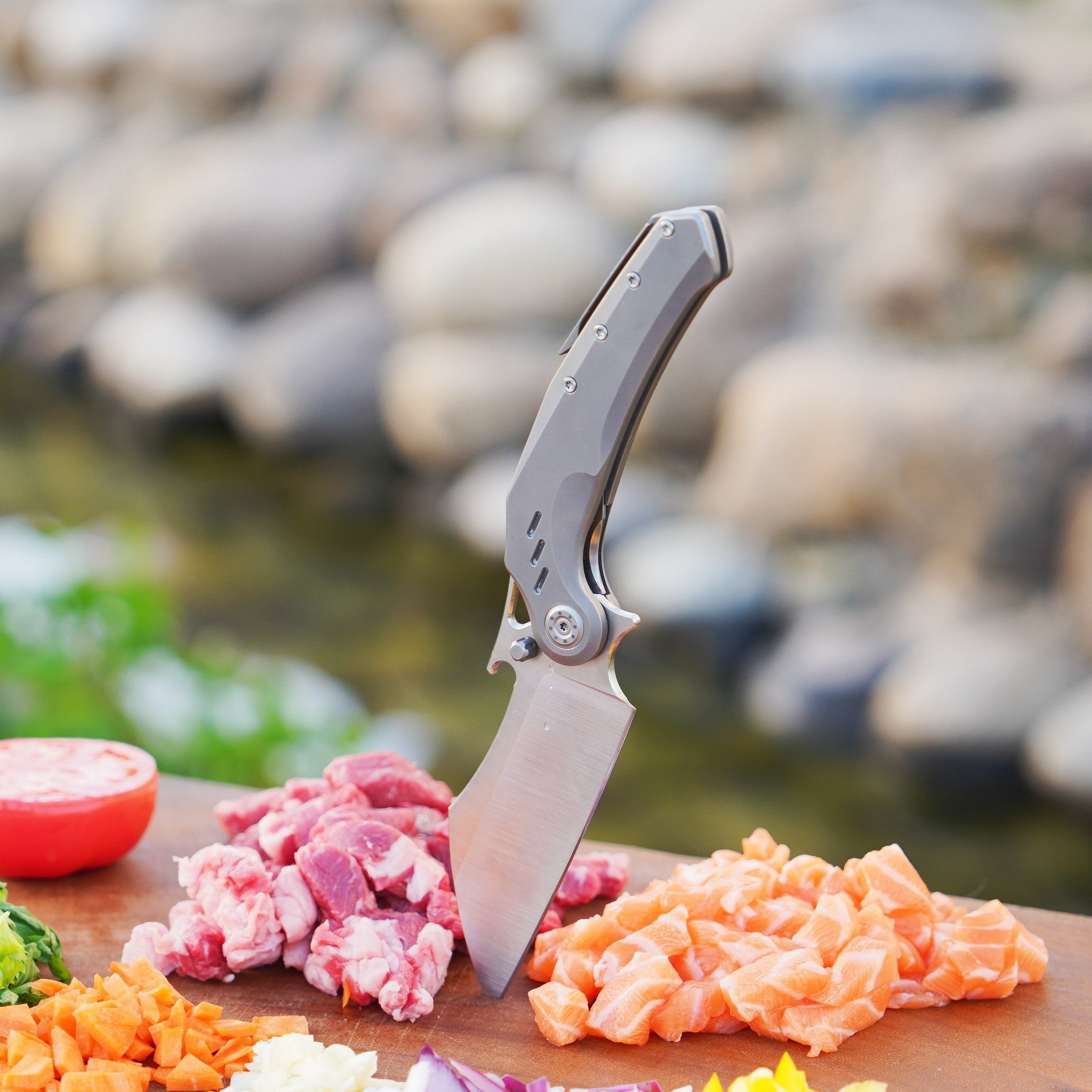 KUUK Titanium/ Aluminum Folding Kitchen Knife