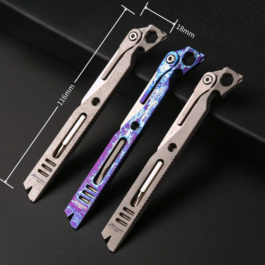 Versatile Titanium Prybar Knife Pocket Multitool