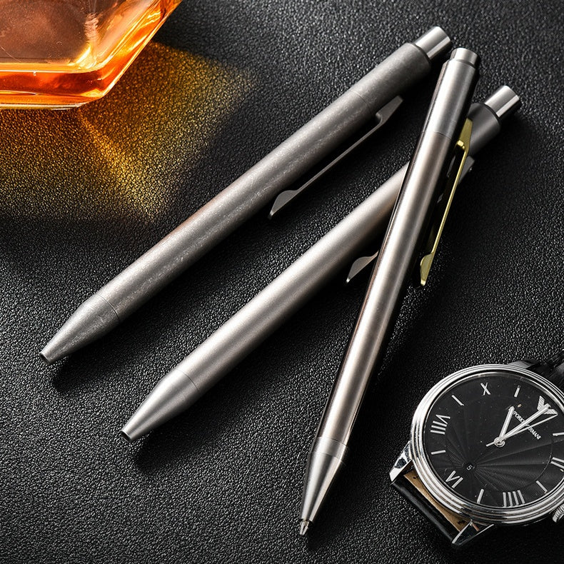 Noiseless-Click Titanium Ballpoint Pen – Logical Carry
