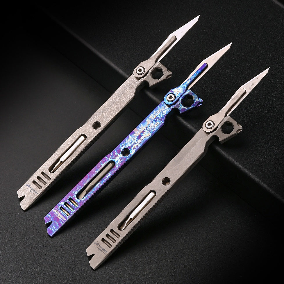 Versatile Titanium Prybar Knife Pocket Multitool