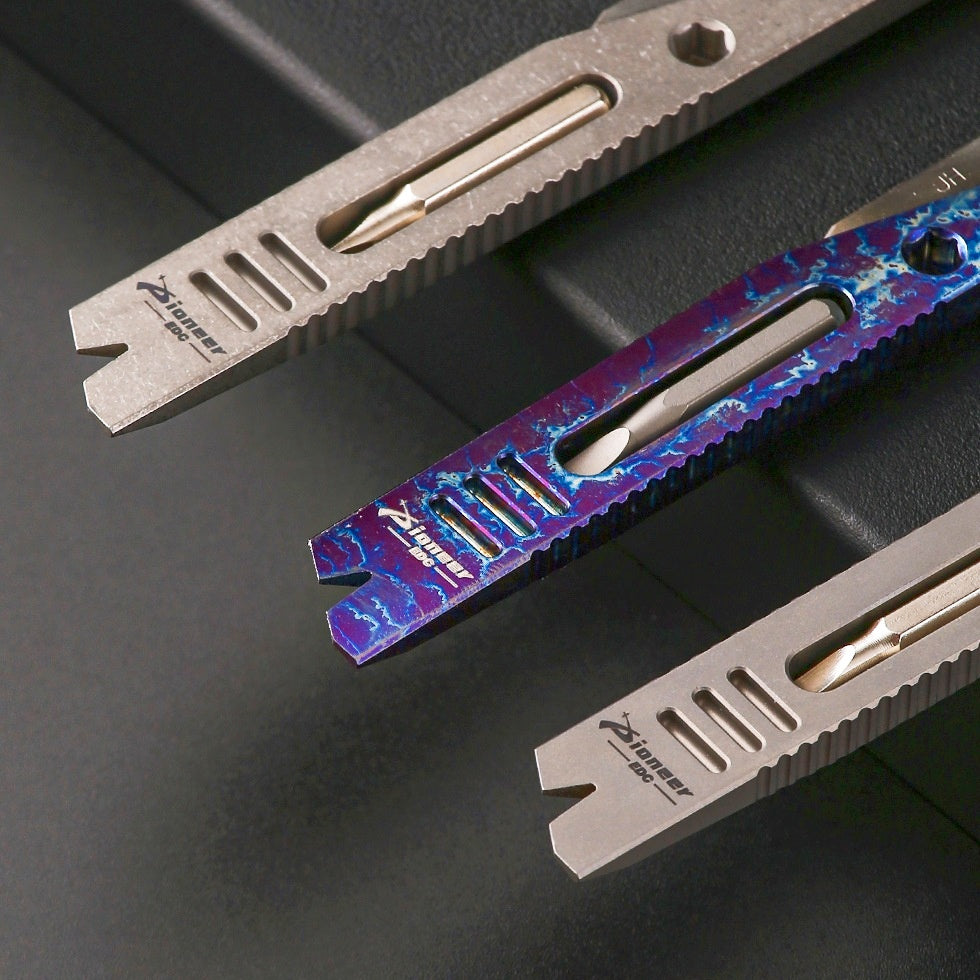 Versatile Titanium Prybar Knife Pocket Multitool