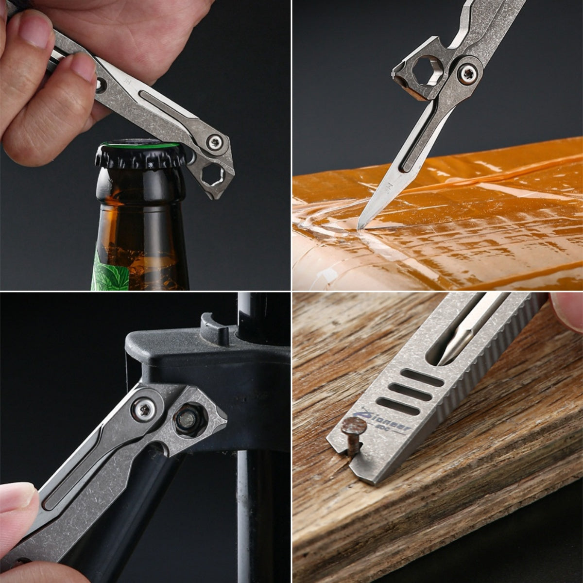 Versatile Titanium Prybar Knife Pocket Multitool