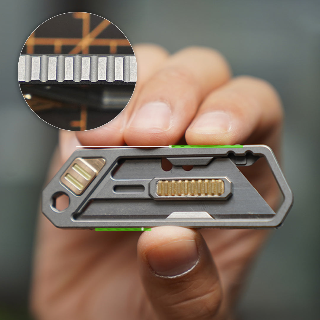 Titanium Keychain Utility Knife, Slide & Slay Everyday